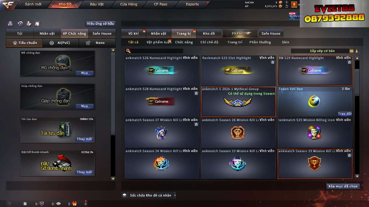 shop acc cf uy tin gia re